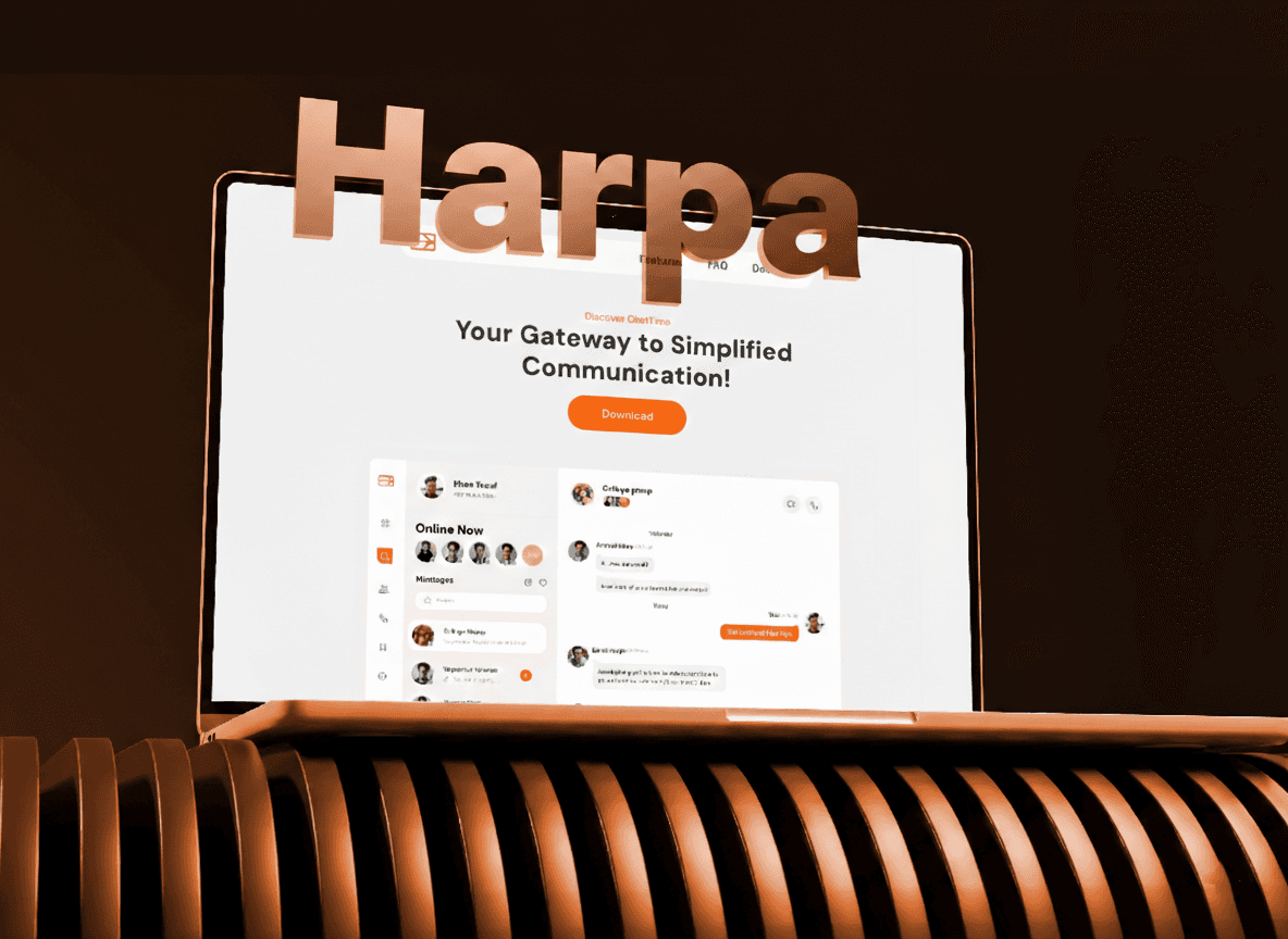 Colorful 3D mockup of product packaging in green and orange tones